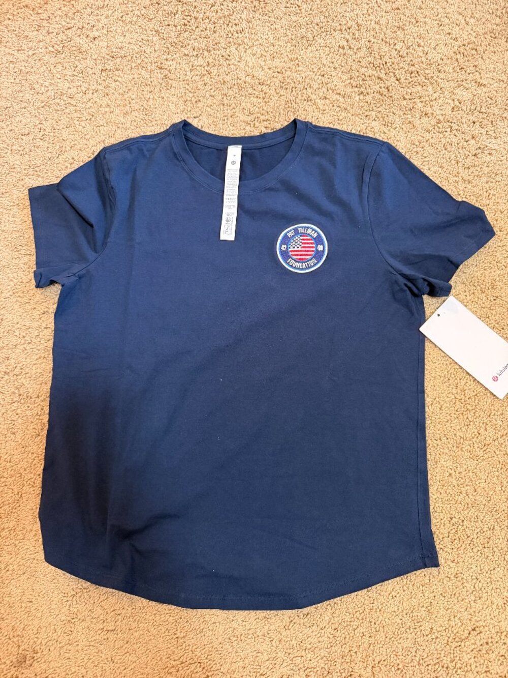 NWT lululemon Pat Tillman Foundation T-Shirt Youth Size 10 Navy